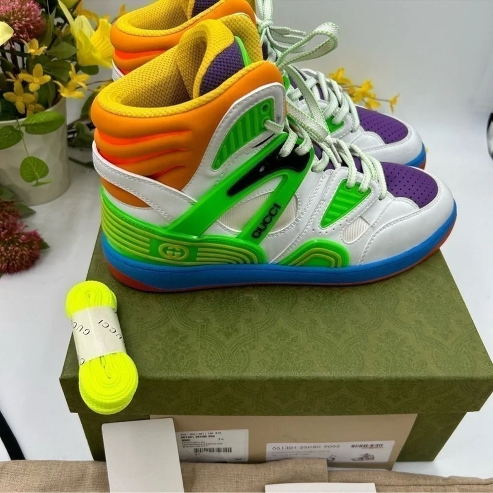 Men’s Gucci high top sneakers size 7.5 fits 8.5 US made in Italy